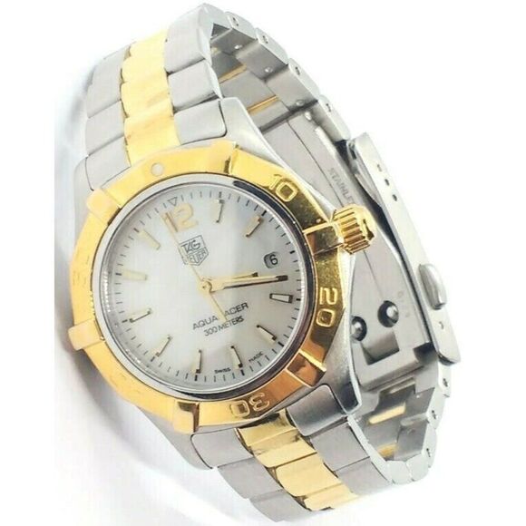Ladies Tag Heuer Aquaracer Watch Two-Tone Steel Women's Watch -MOP Dial- WAF1424 - Picture 1 of 5